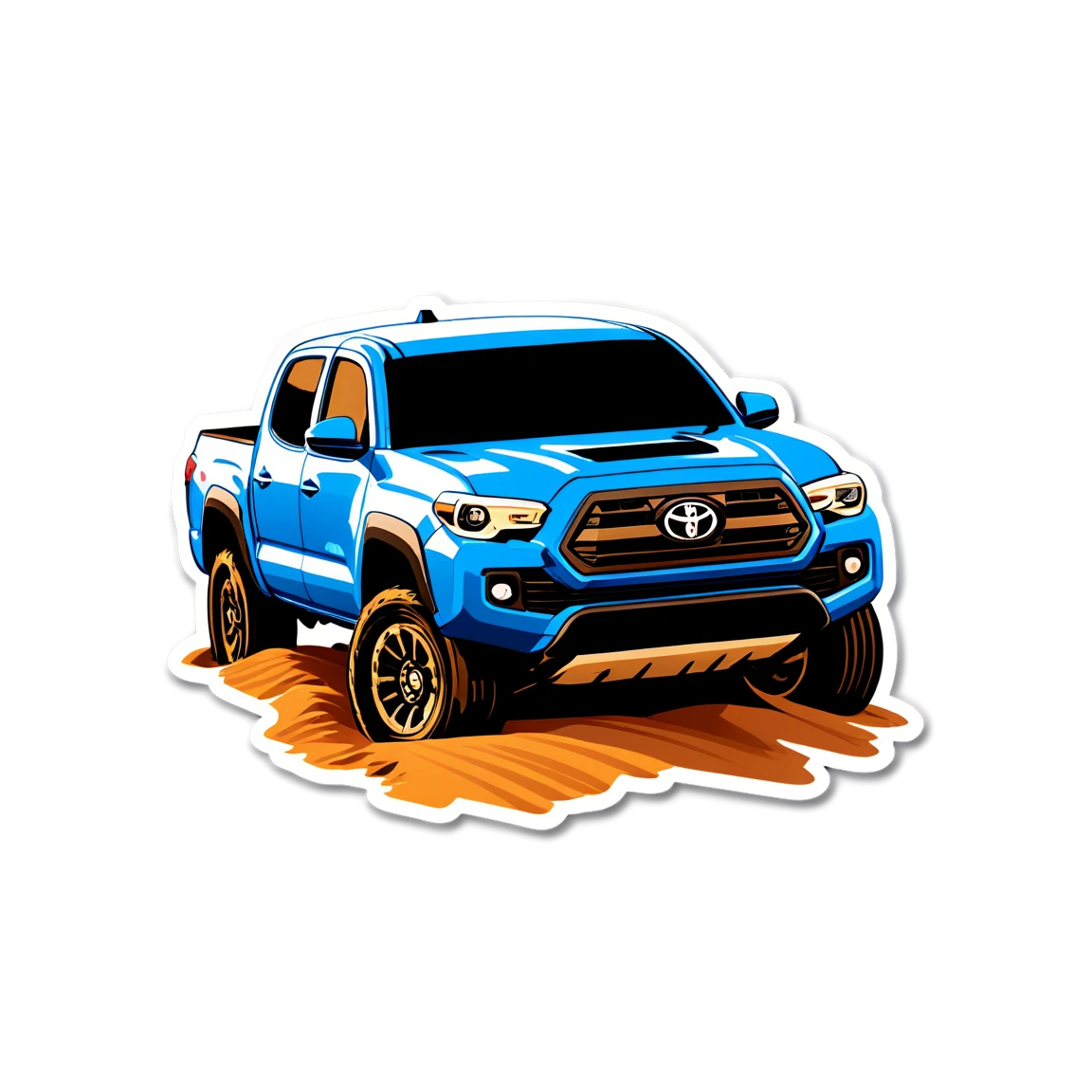 Toyota Tacoma on dirt road, truck sticker, Toyota Tacoma sticker