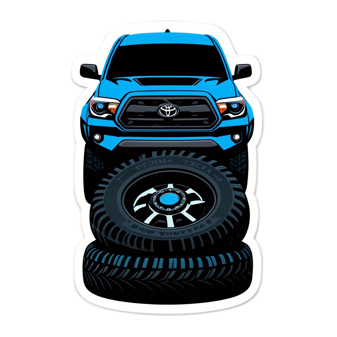 Toyota Tacoma with big tires, truck sticker, Toyota Tacoma sticker