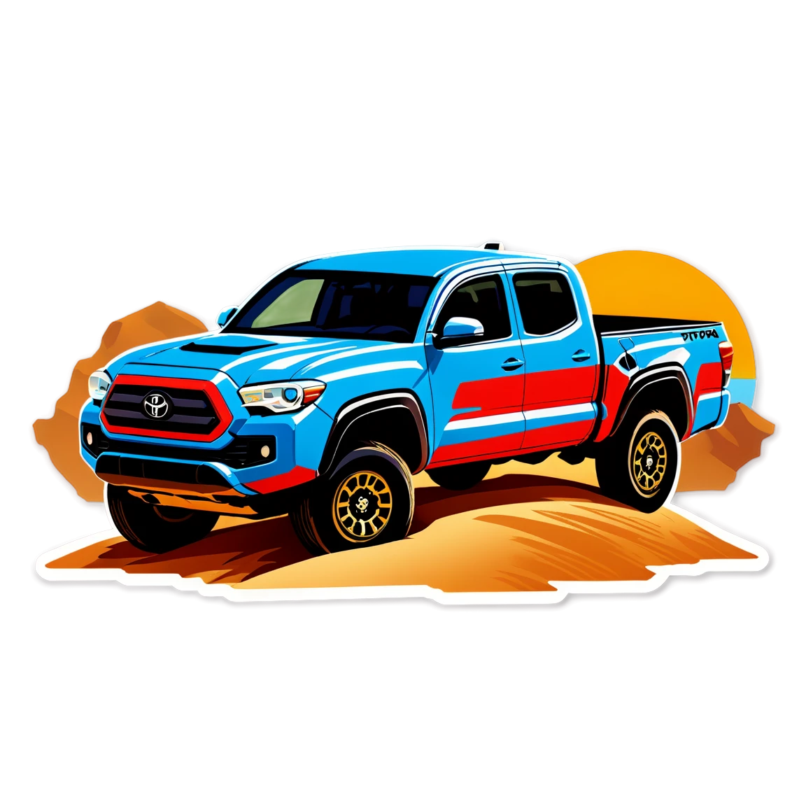 Toyota Tacoma in the desert, truck sticker, Toyota Tacoma sticker