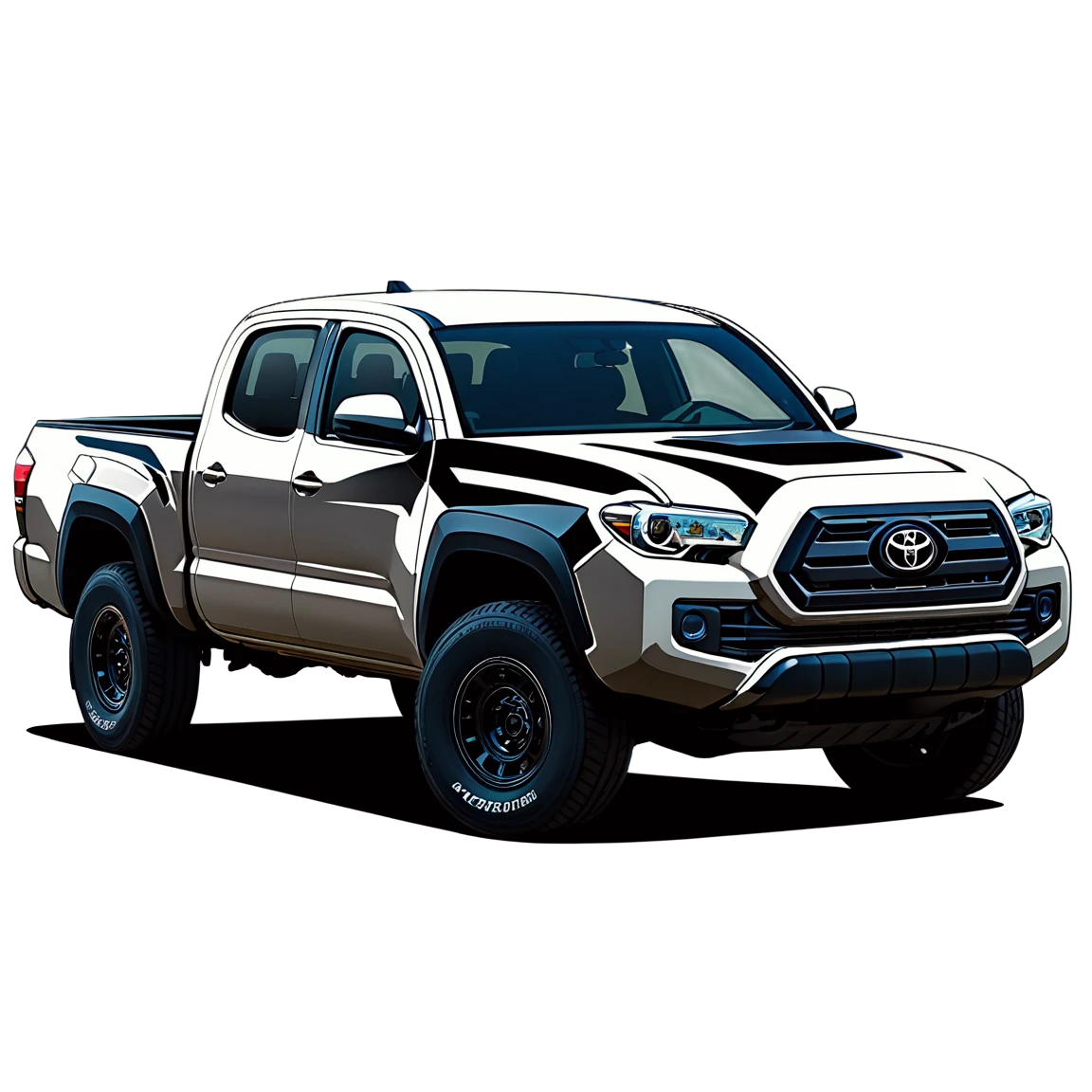 Toyota Tacoma with custom paint, truck sticker, Toyota Tacoma sticker