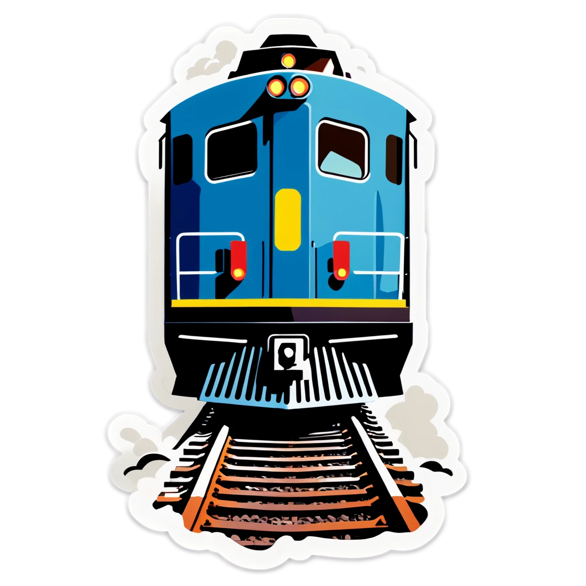 Train on tracks, train sticker