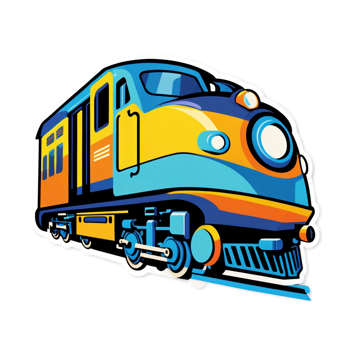 Train with passengers, train sticker