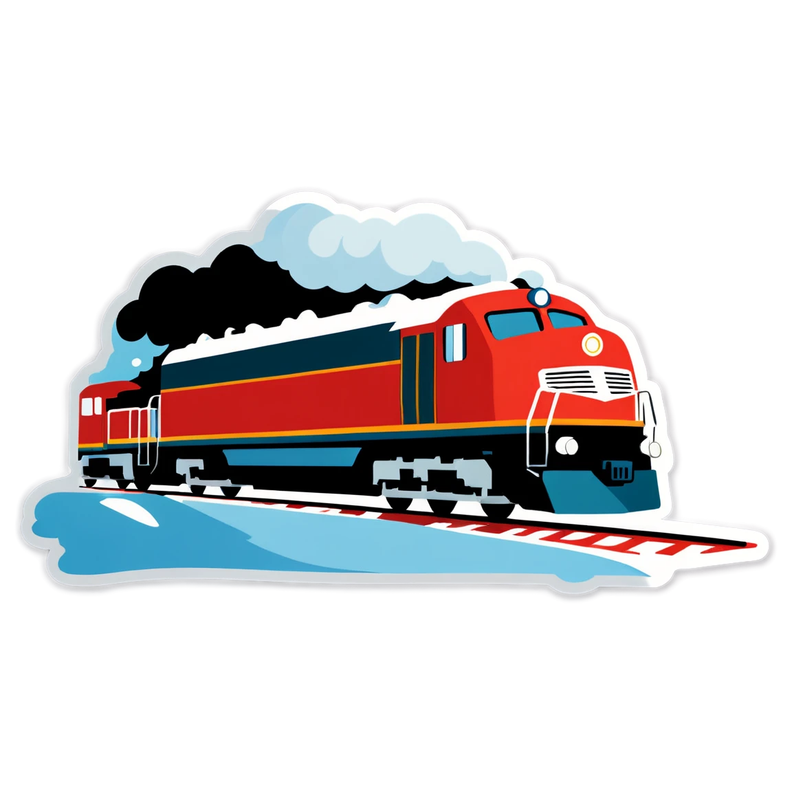 Train in winter, train sticker