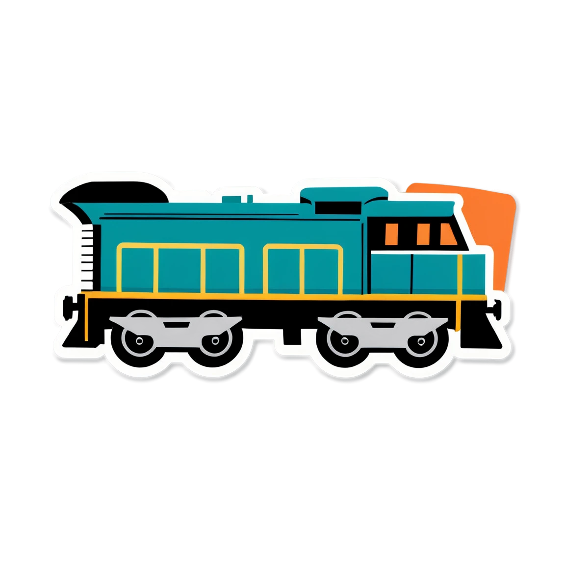 Train with cargo, train sticker