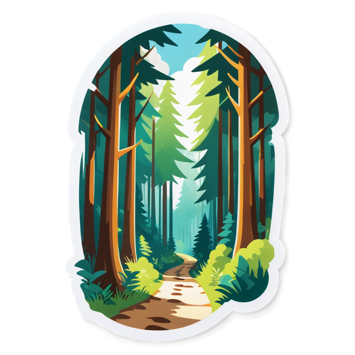 Forest retreat, trees sticker, nature sticker, travel sticker