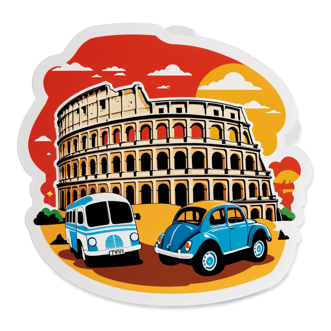 History relaxation trip, rome, roman empire, travel sticker