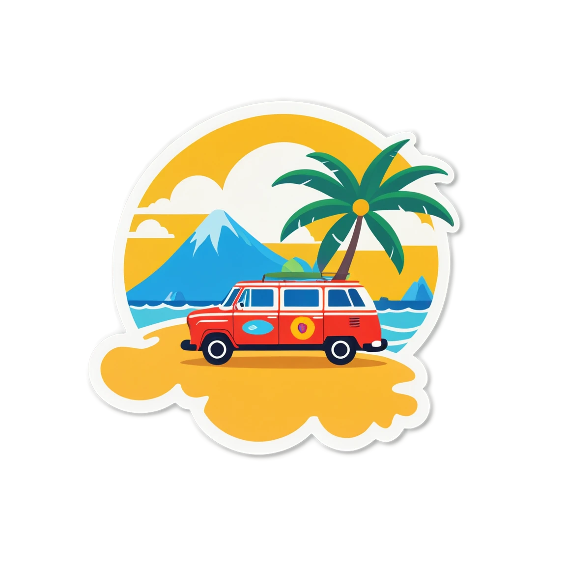 Beach sticker, roadtrip travel, travel sticker