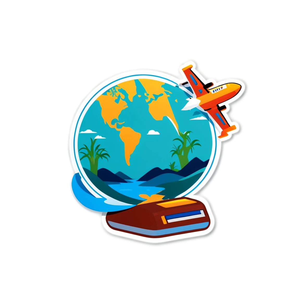 Travel around the world, travel sticker