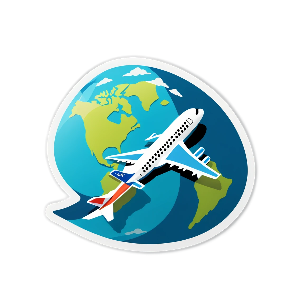 Travel by airplane, airplane trip, airplane sticker, travel sticker