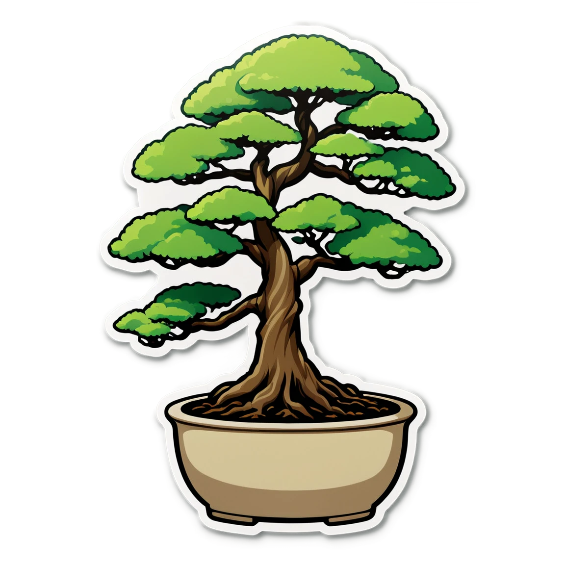 Bonsai tree sticker, tree sticker