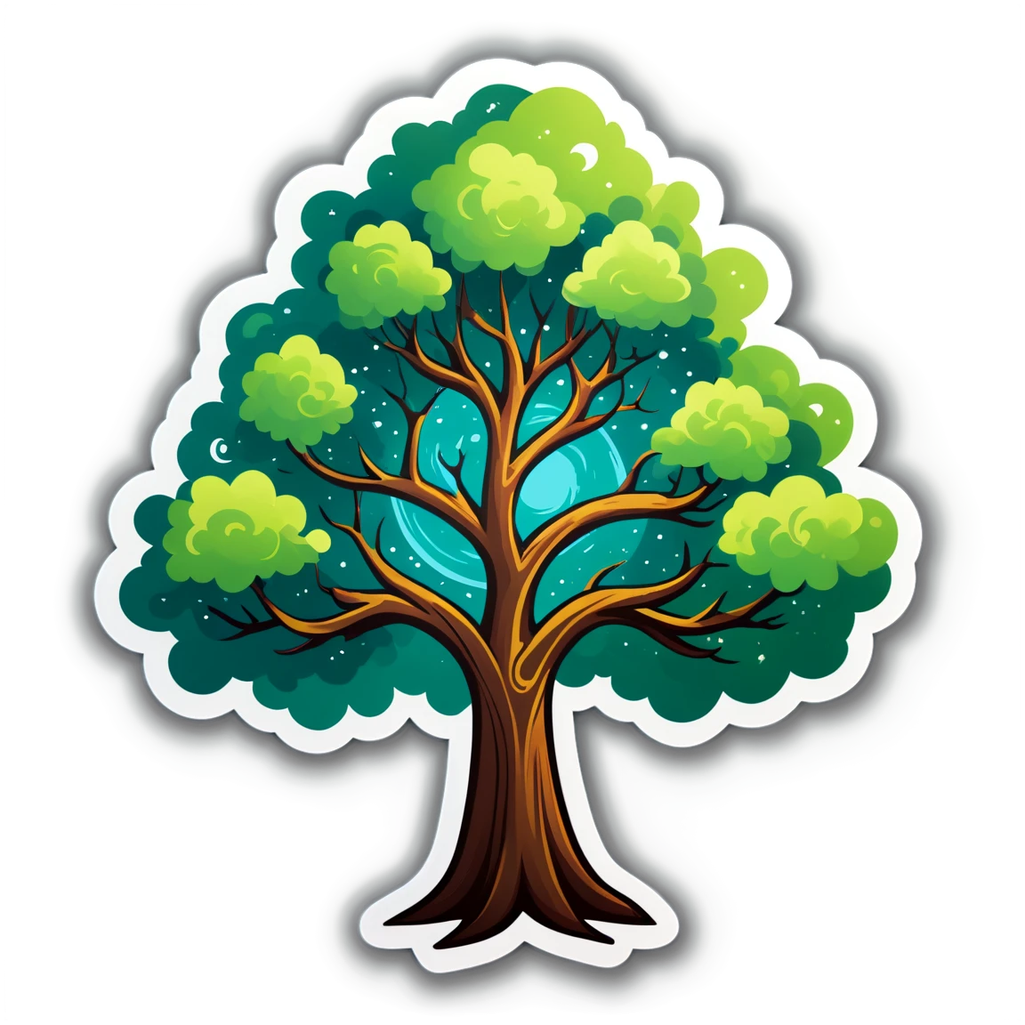 Mystical tree sticker, tree sticker