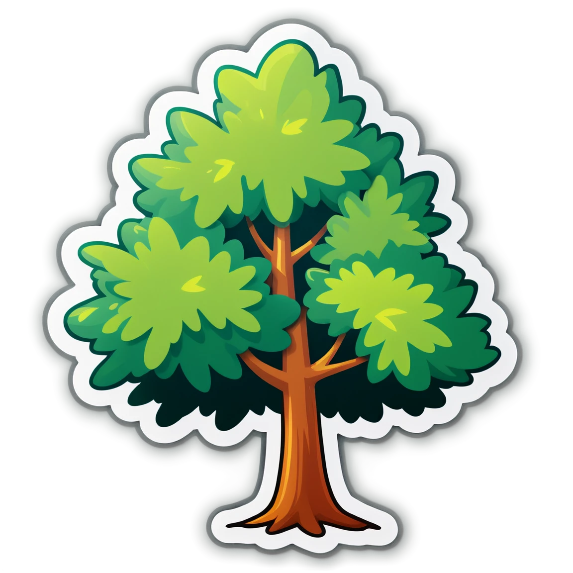 Tree in the forest sticker, tree sticker