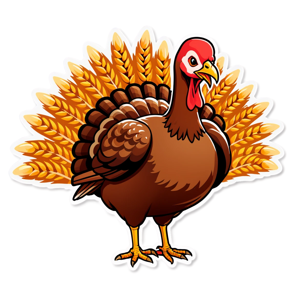 Turkey with wheat, turkey sticker