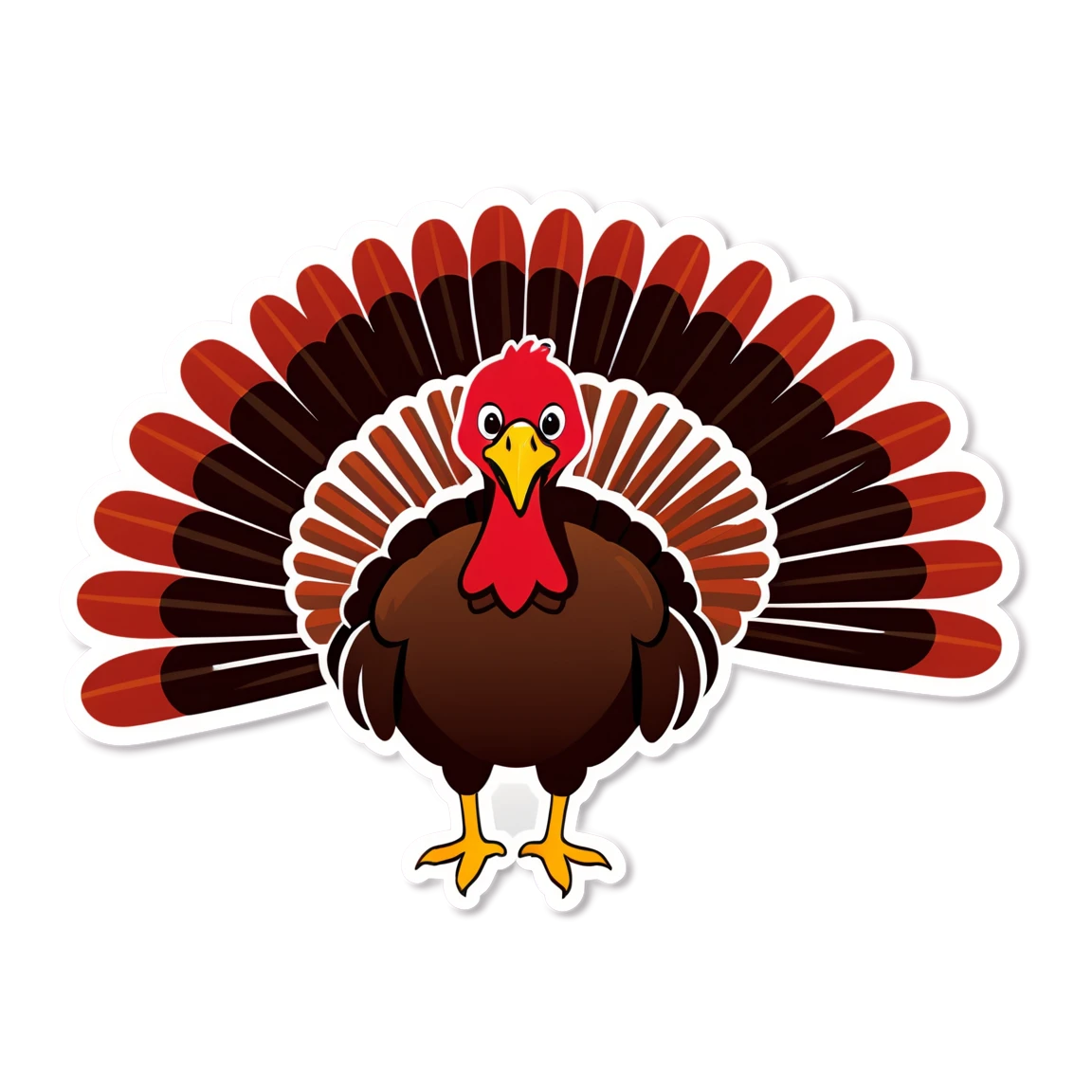 Turkey by a barn, turkey sticker