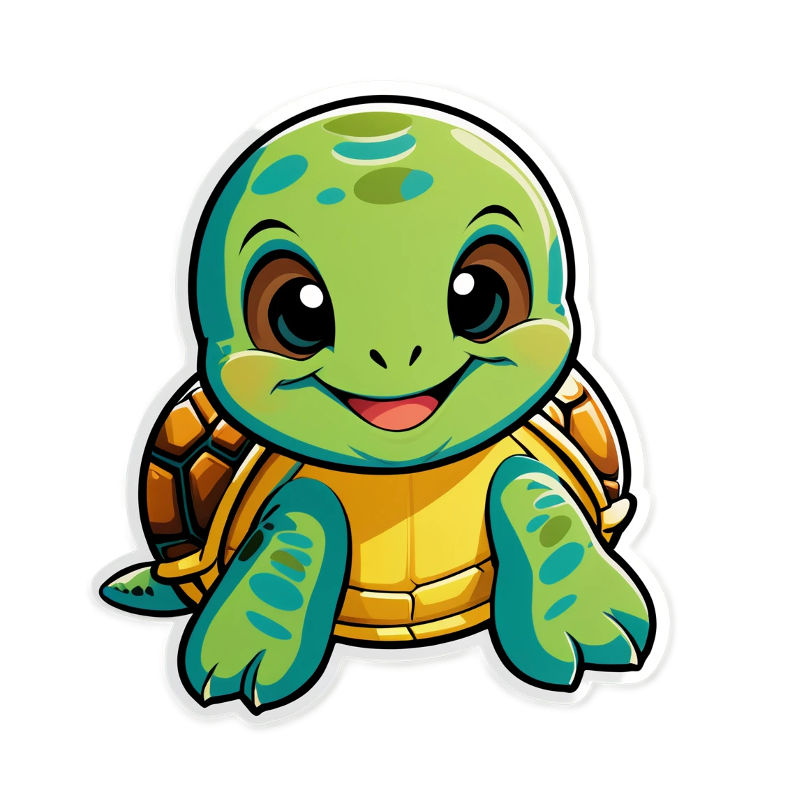 Turtle smiling, turtle sticker