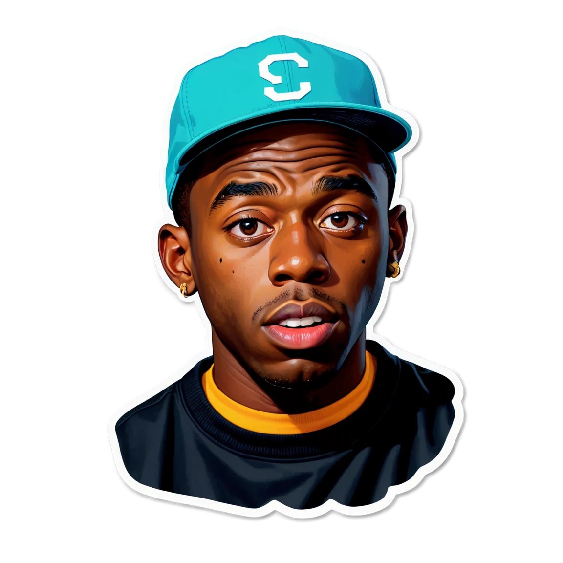 Tyler, The Creator with a hat, rapper sticker, Tyler, The Creator sticker