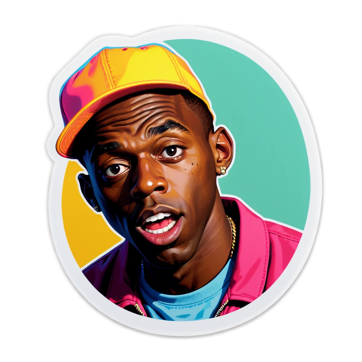 Tyler, The Creator bright colors, rapper sticker, Tyler, The Creator sticker