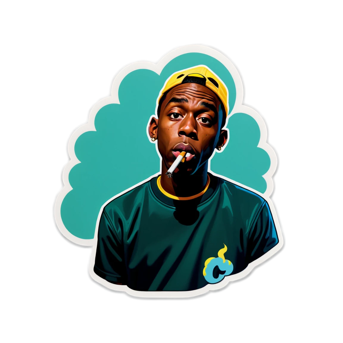 Tyler, The Creator smoking, rapper sticker, Tyler, The Creator sticker