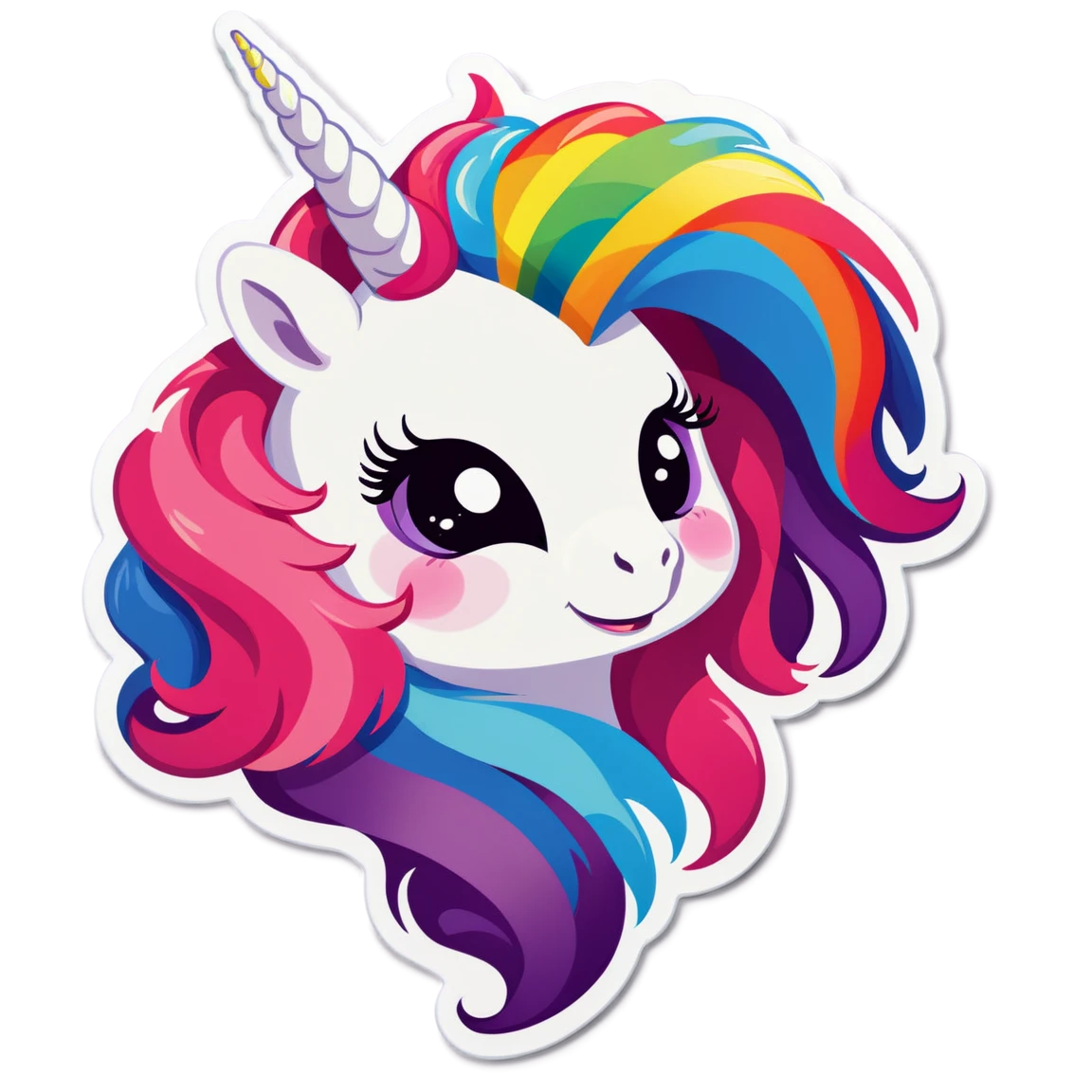 Unicorn with rainbow mane, unicorn sticker