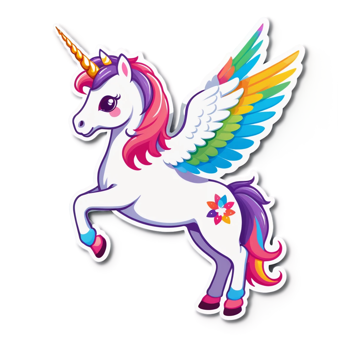 Unicorn with wings, unicorn sticker