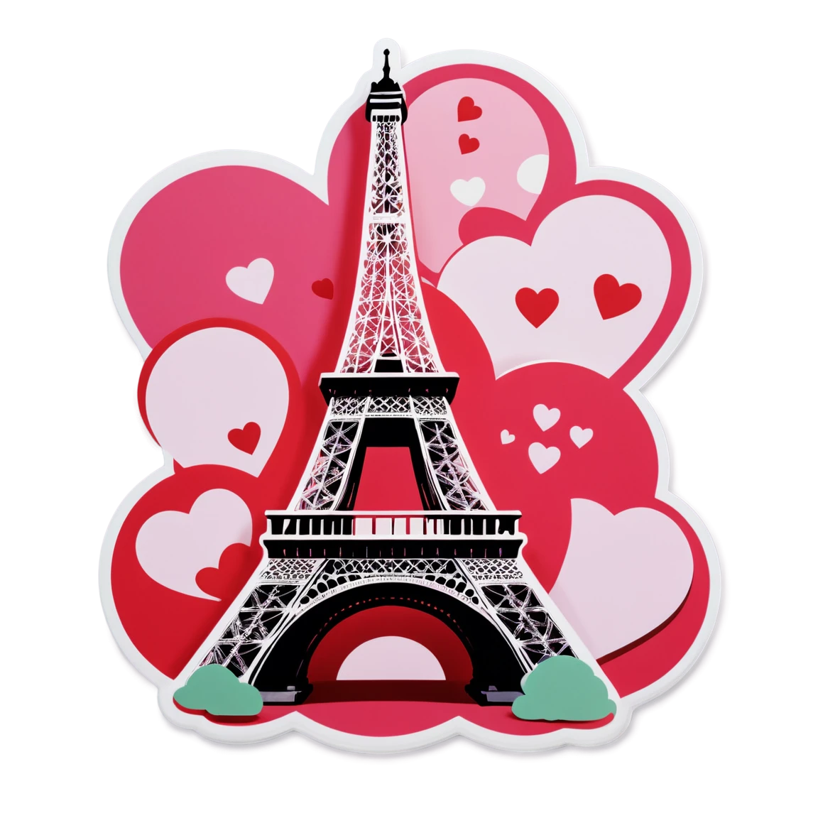 Eiffel tower sticker, valentines day sticker, valentine sticker