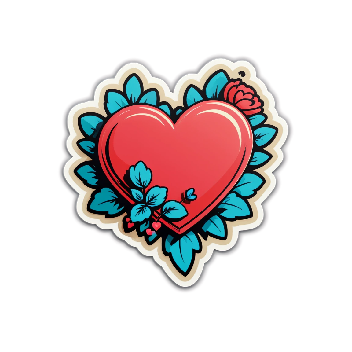 Heart romance, valentines day sticker, valentine sticker