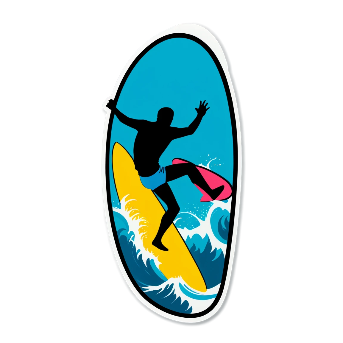 Vans sticker with surfer, Vans sticker