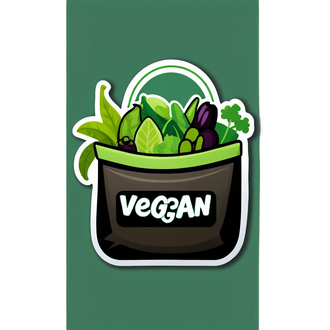 Vegan sticker with reusable bag