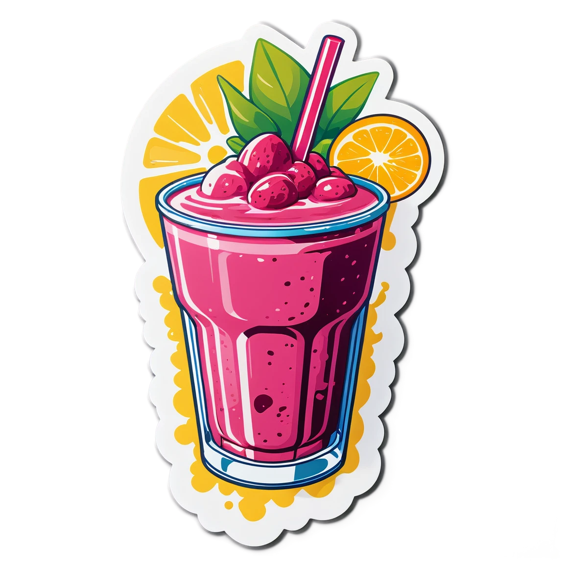 Vegan sticker drinking smoothie