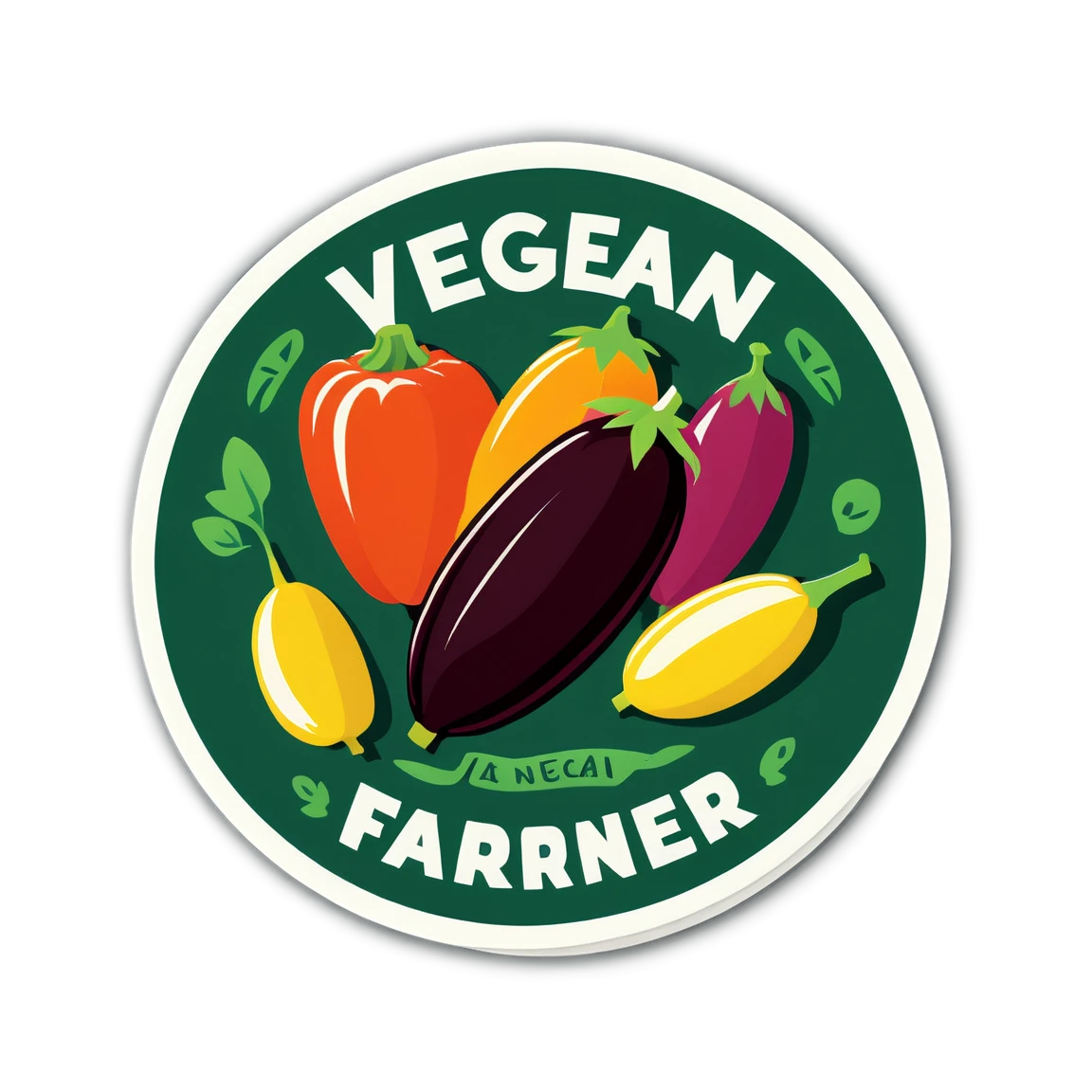 Vegan sticker at a farmer's market