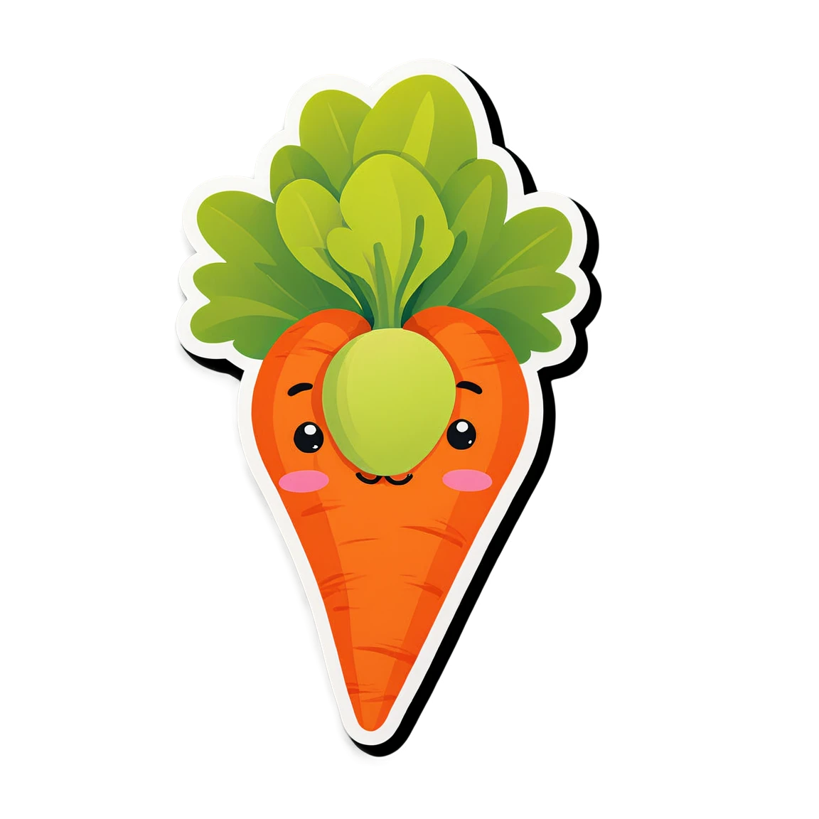 Vegetable sticker with carrot, cute veggie sticker