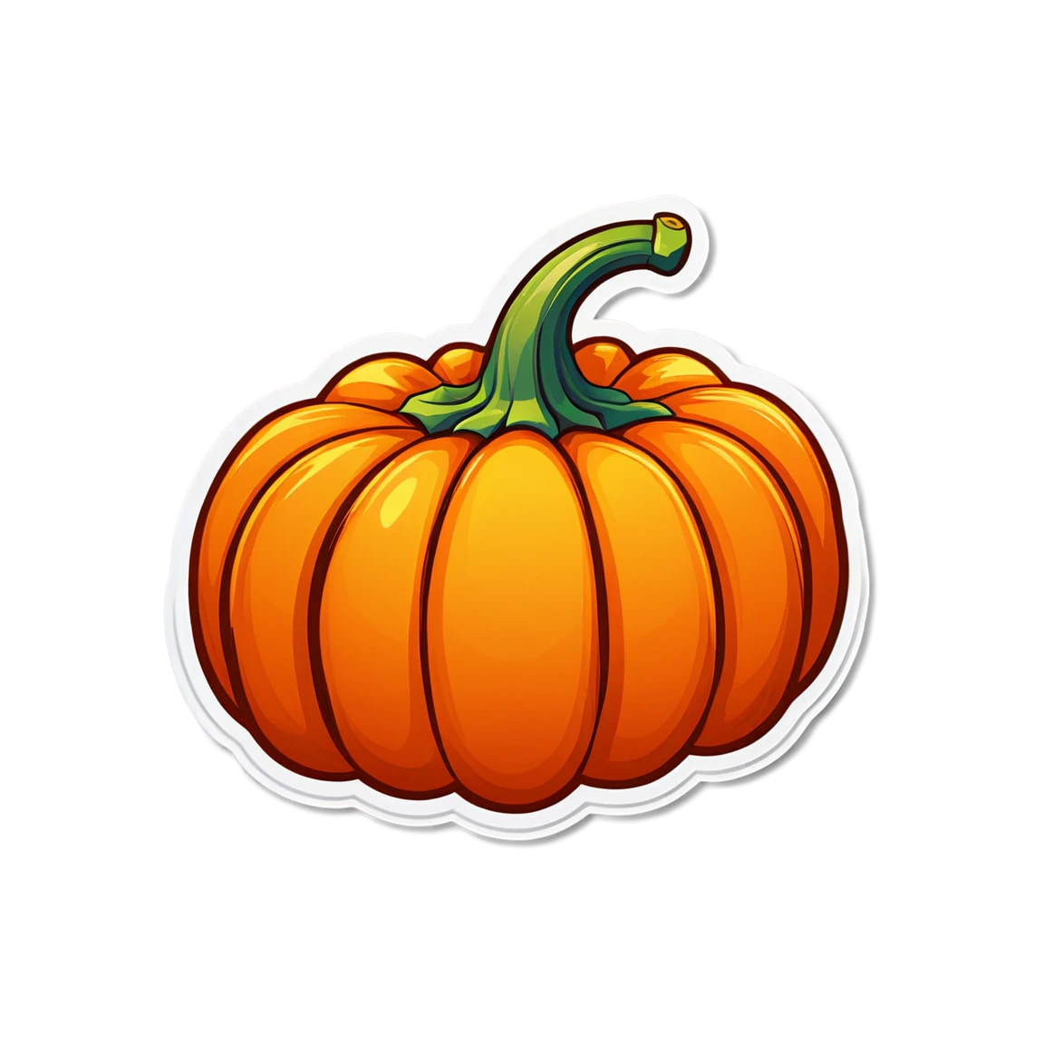 Vegetable sticker with pumpkin, autumn veggie sticker