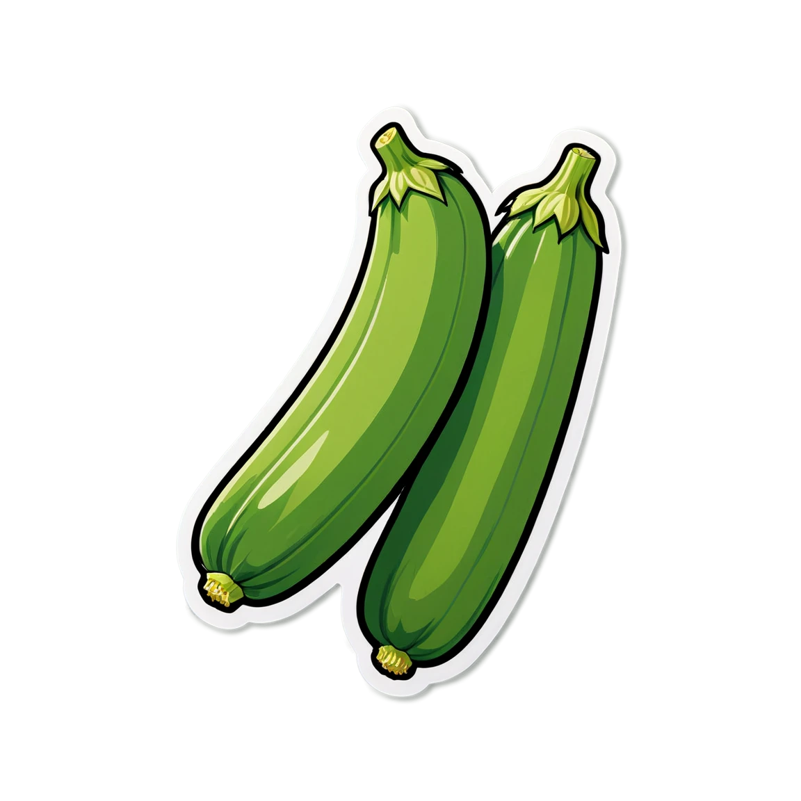 Vegetable sticker with zucchini, long veggie sticker