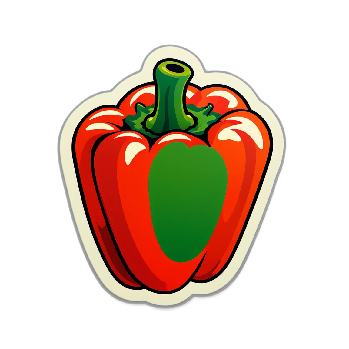 Vegetable sticker with bell pepper, bright veggie sticker