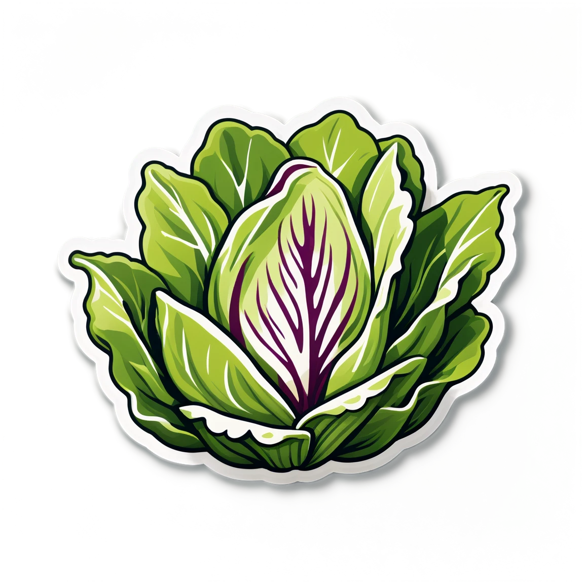 Vegetable sticker with lettuce, leafy veggie sticker