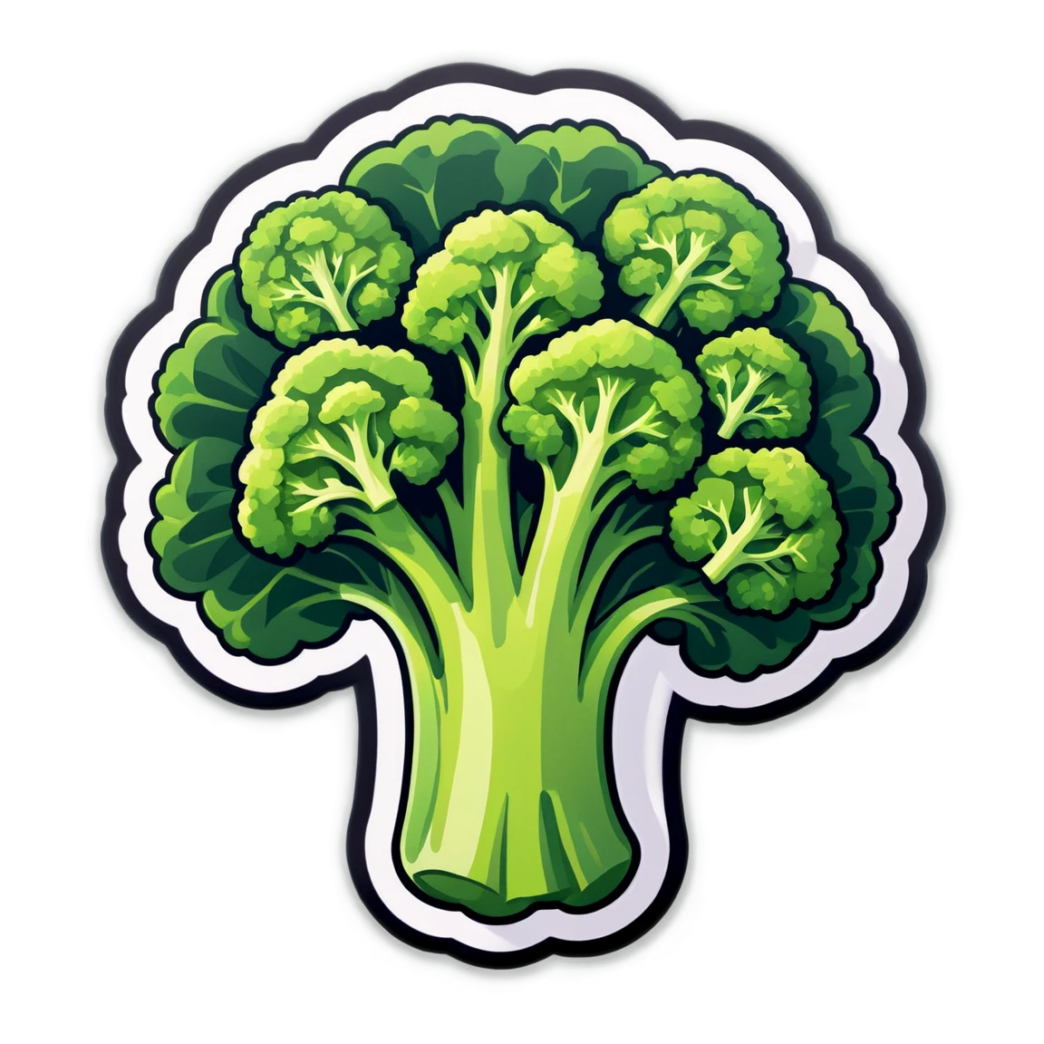 Vegetable sticker with broccoli, green veggie sticker