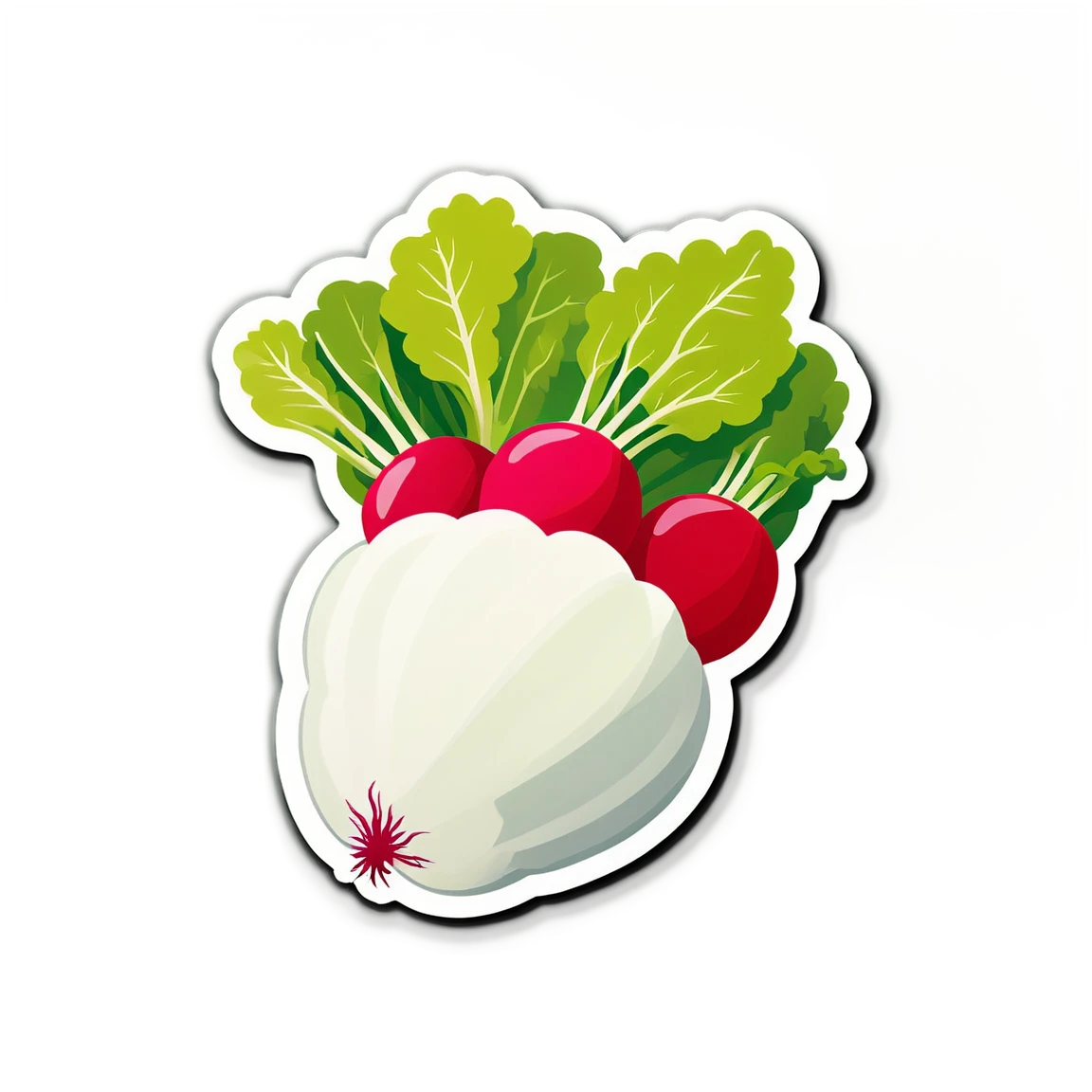 Vegetable sticker with radish, crisp veggie sticker