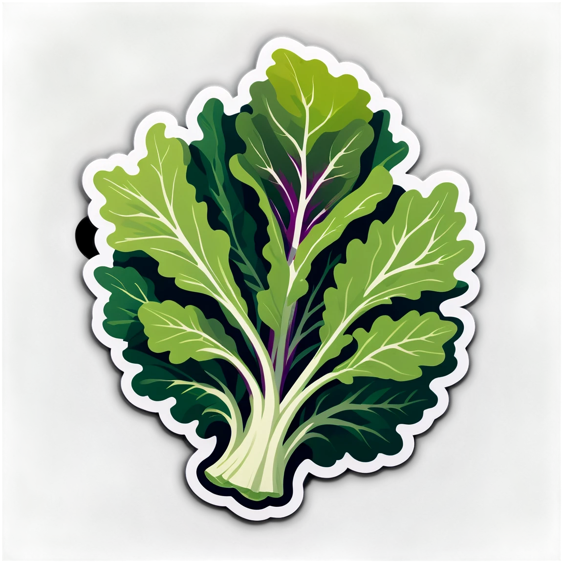 Vegetable sticker with kale, healthy veggie sticker