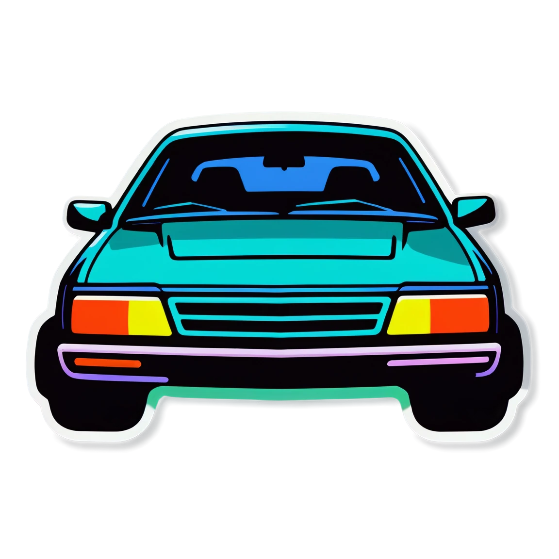 Vehicle with neon colors, vehicle sticker