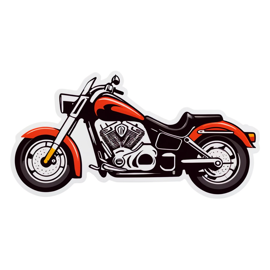 Vehicle with motorcycle, vehicle sticker