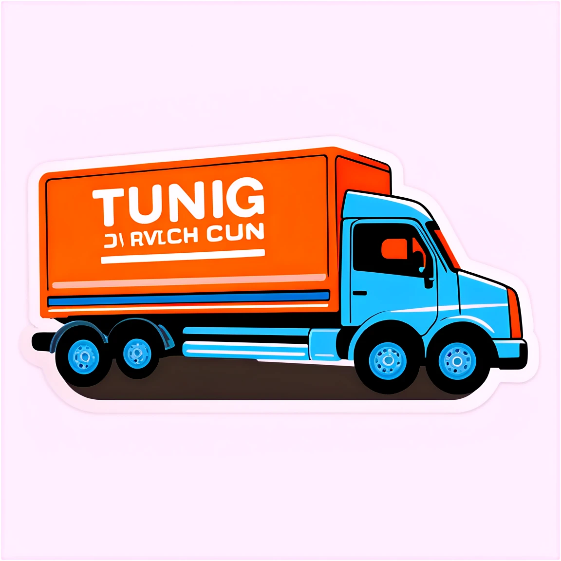 Vehicle with truck, vehicle sticker