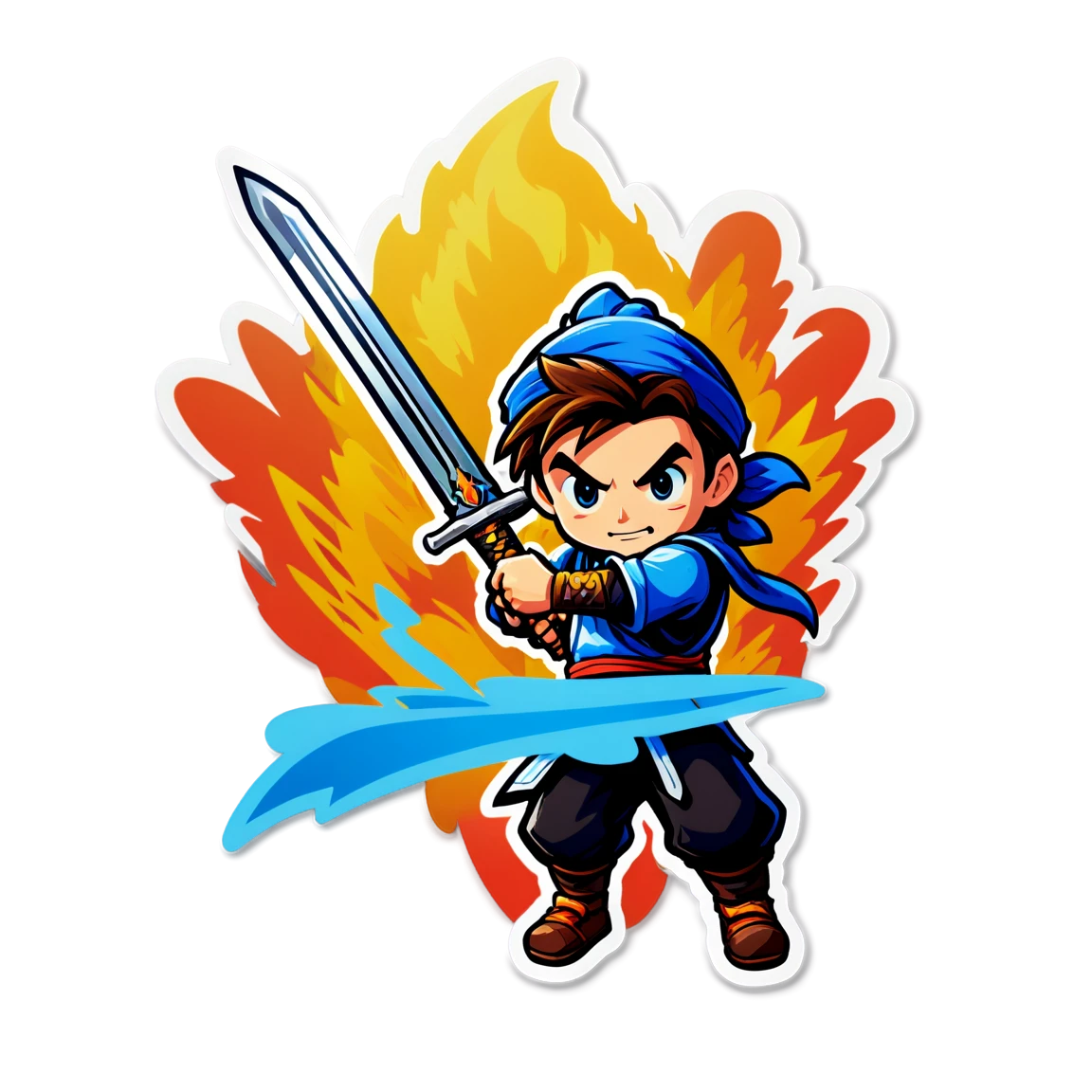 Video game with sword, adventure sticker, video game sticker