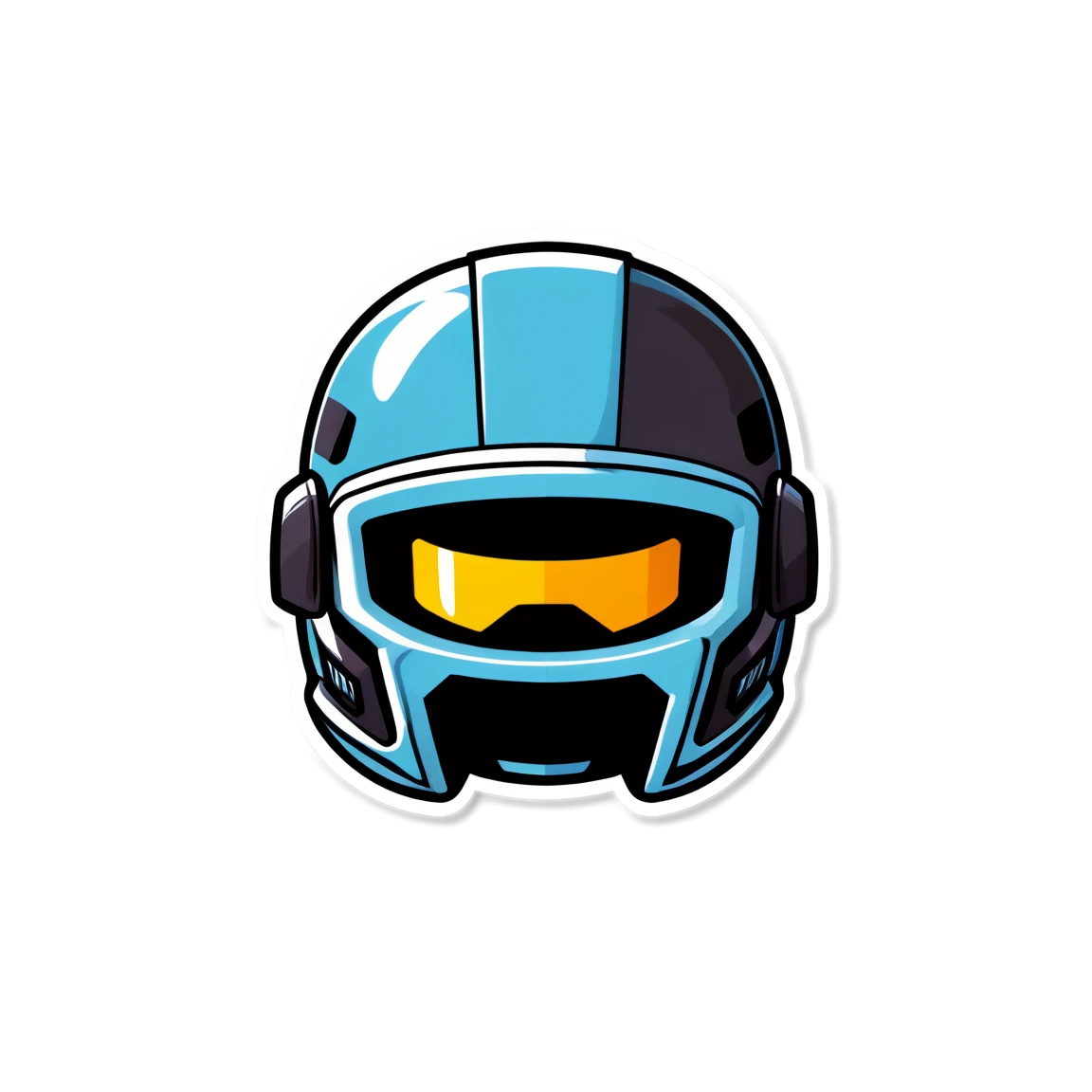 Video game with helmet, hero sticker, video game sticker