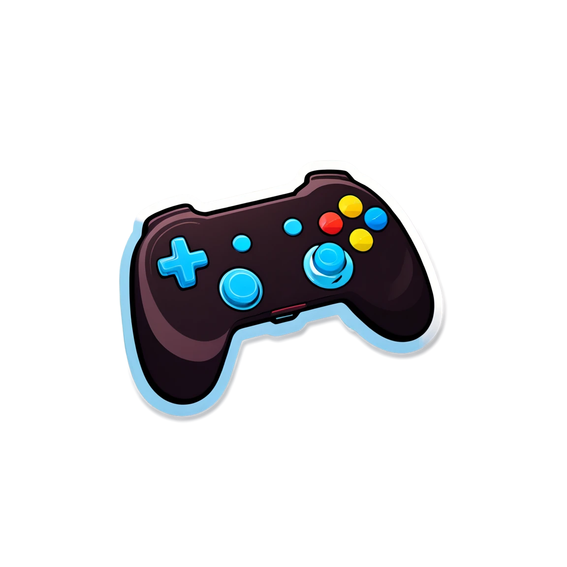 Video game with joystick, arcade sticker, video game sticker