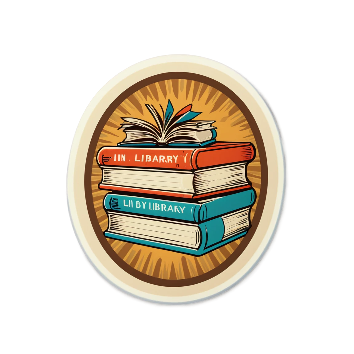 Books, nostalgic vintage sticker, vintage sticker