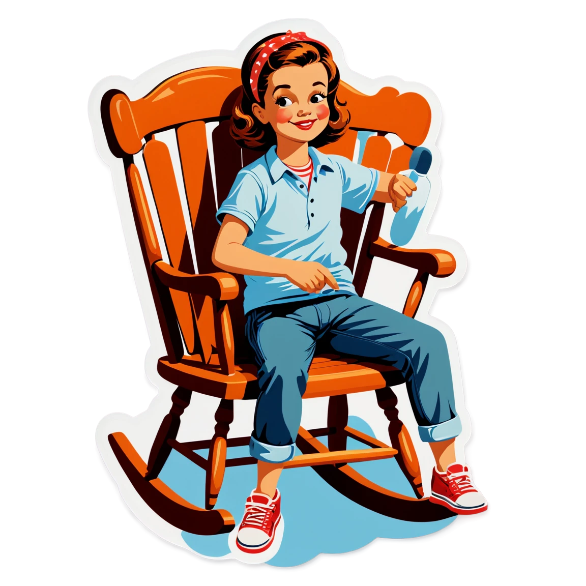 Grandmother chair, nostalgic vintage sticker, vintage sticker