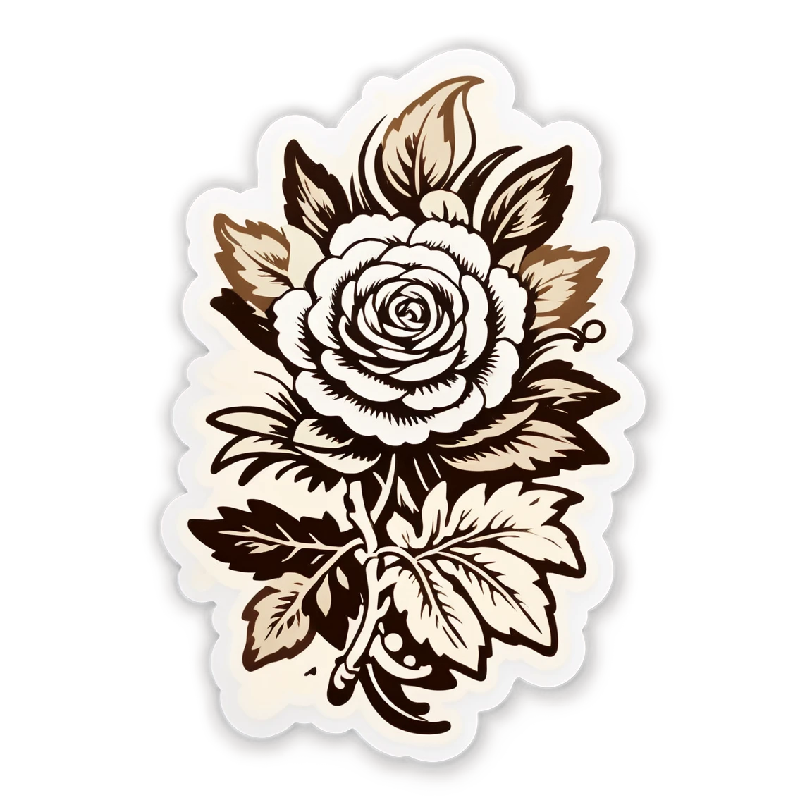 Flower, nostalgic vintage sticker, vintage sticker