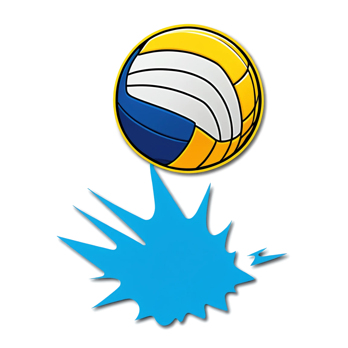 Volleyball spiking the ball, volleyball sticker