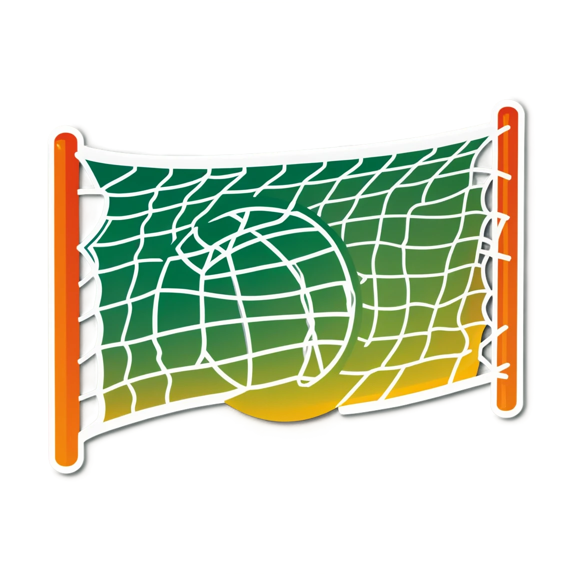 Volleyball with a net, volleyball sticker