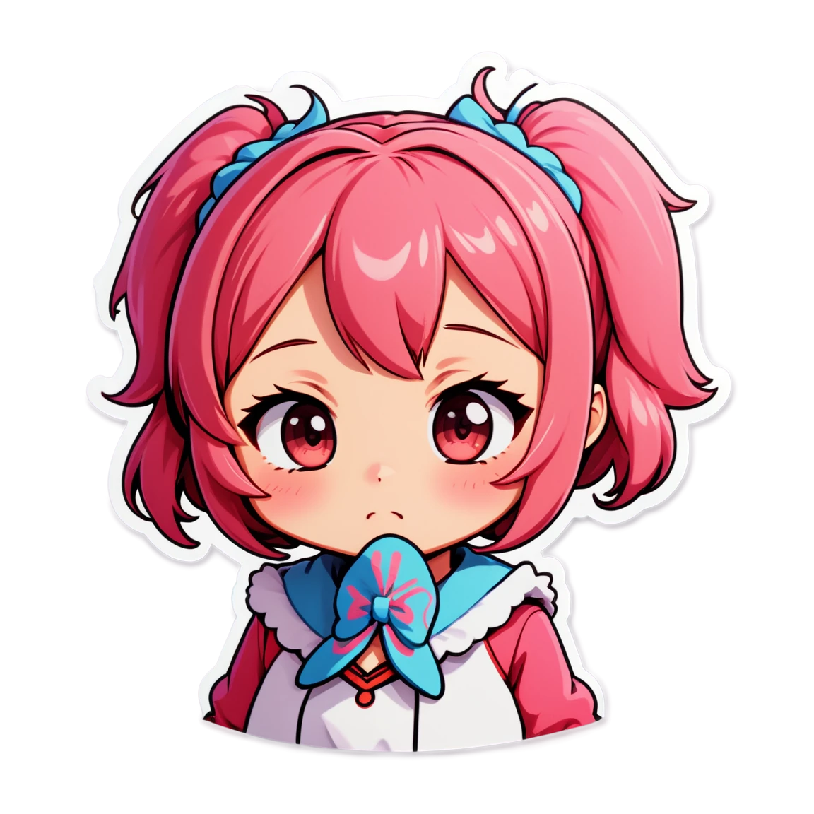 Waifu blushing, anime sticker, waifu sticker